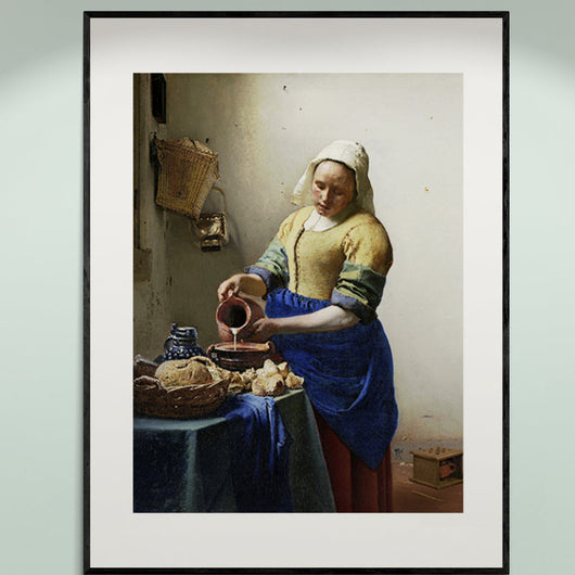 Poster in Lijst Het Melkmeisje