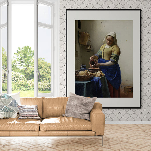 Poster in Lijst Het Melkmeisje