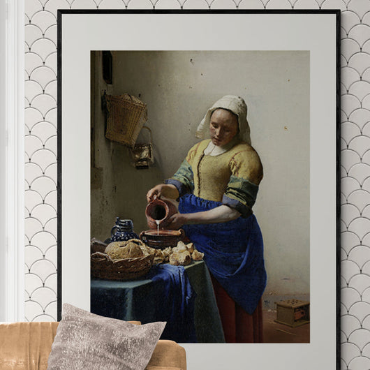 Poster in Lijst Het Melkmeisje