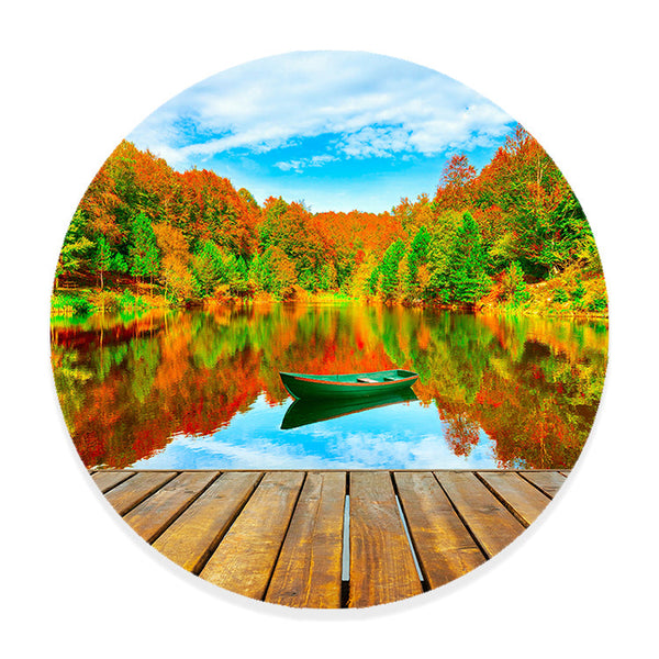 Muurcirkel Kleurrijk Herfstmeer