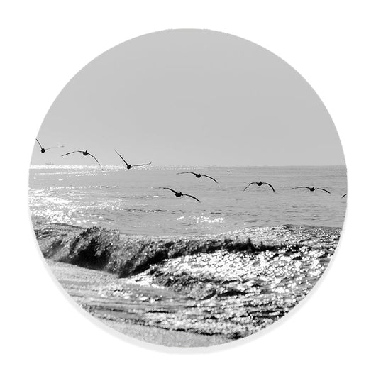 Muurcirkel Vogelvlucht aan Zee