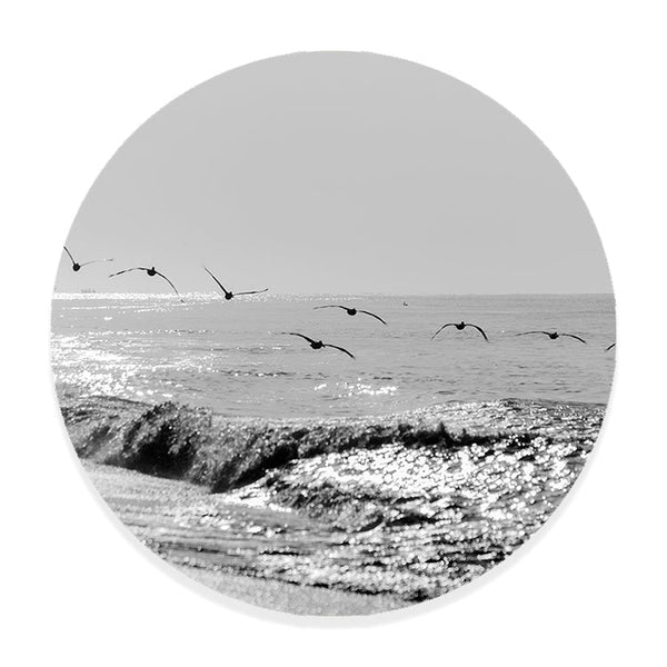 Muurcirkel Vogelvlucht aan Zee