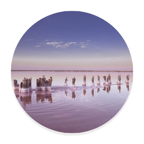 Muurcirkel Roze Zoutmeer Panorama