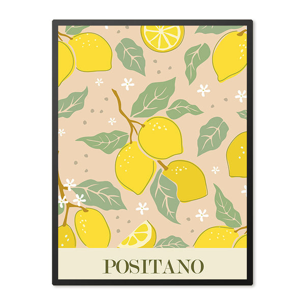 Poster in Lijst Zomerse Citroenen uit Positano