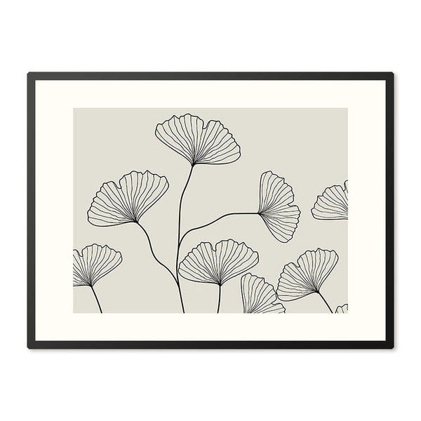 Poster in Lijst Silhouette Flowers Boho