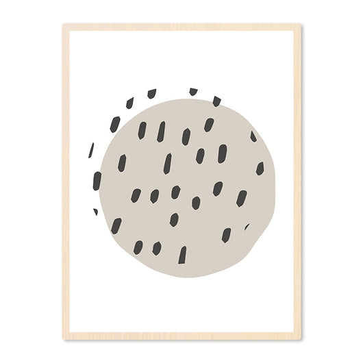 Poster in Lijst Grijze Vormprint - Scandinavisch - Abstract - Eiken Fotolijst