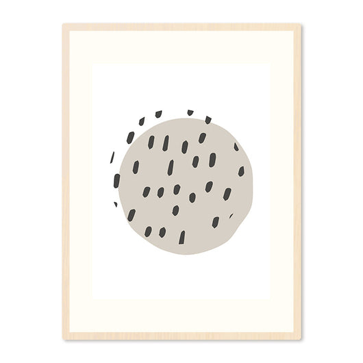 Poster in Lijst Grijze Vormprint - Scandinavisch - Abstract - Eiken Fotolijst - Passe Partout