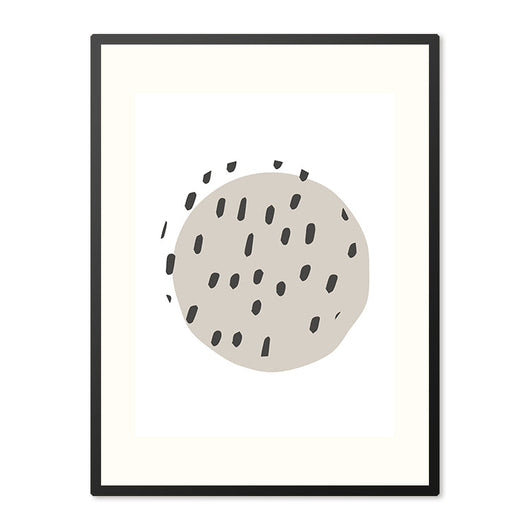 Poster in Lijst Grijze Vormprint - Scandinavisch - Abstract - Zwarte Fotolijst - Passe Partout