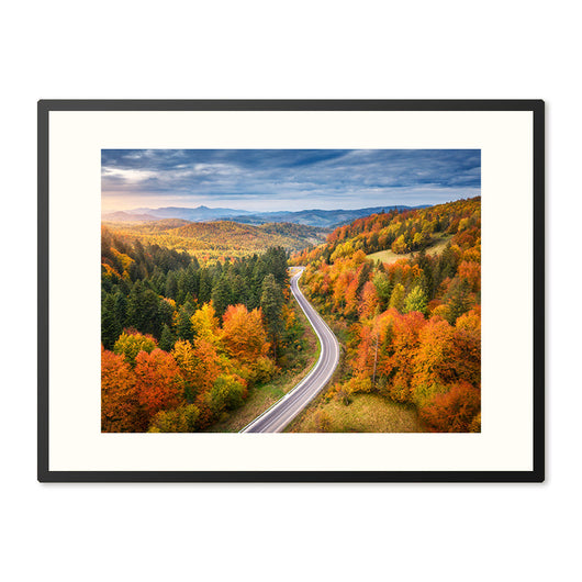 Poster in Lijst Herfstroute vanuit de Lucht