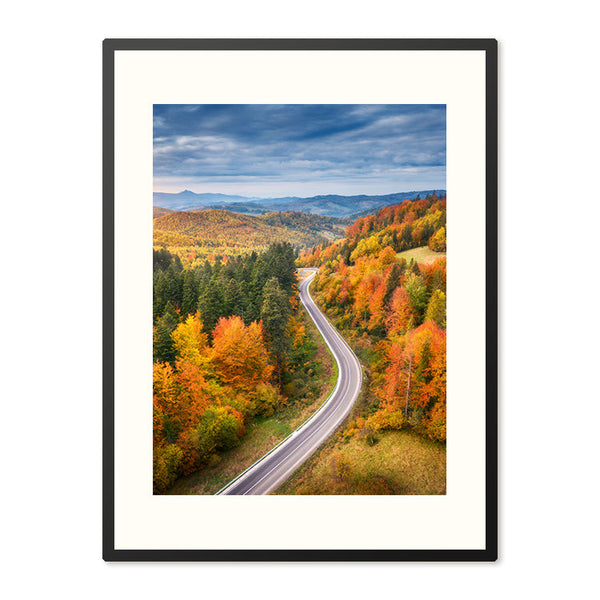 Poster in Lijst Herfstroute vanuit de Lucht