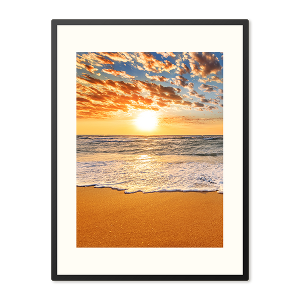 Poster in Lijst Stralende Zonsondergang aan de Kust