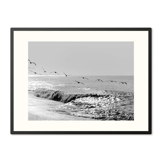 Poster in Lijst Vogelvlucht aan Zee