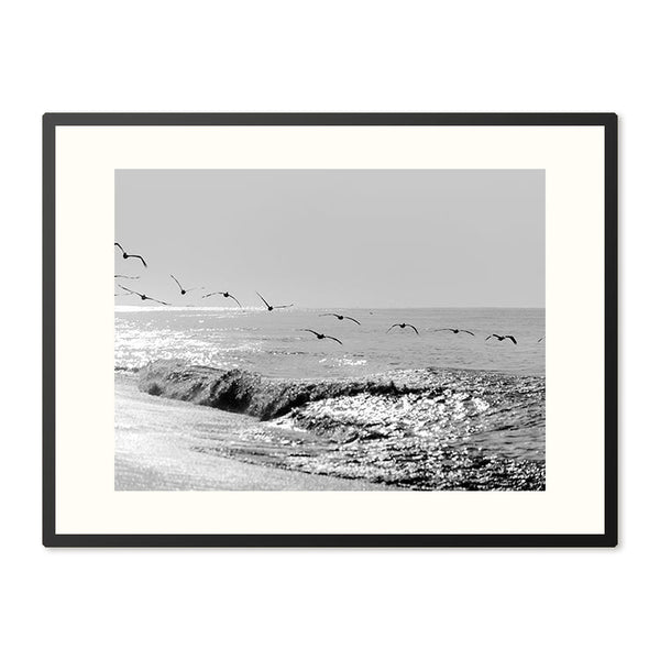 Poster in Lijst Vogelvlucht aan Zee