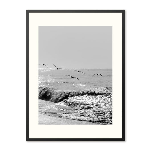 Poster in Lijst Vogelvlucht aan Zee