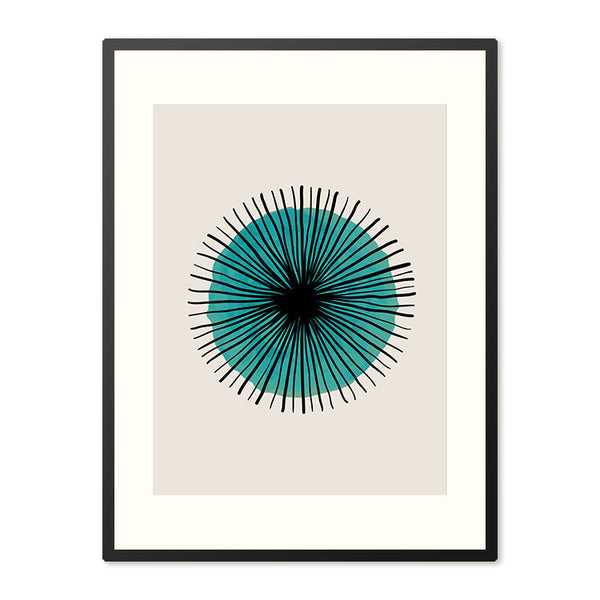 Poster in Lijst Scribble Turquoise