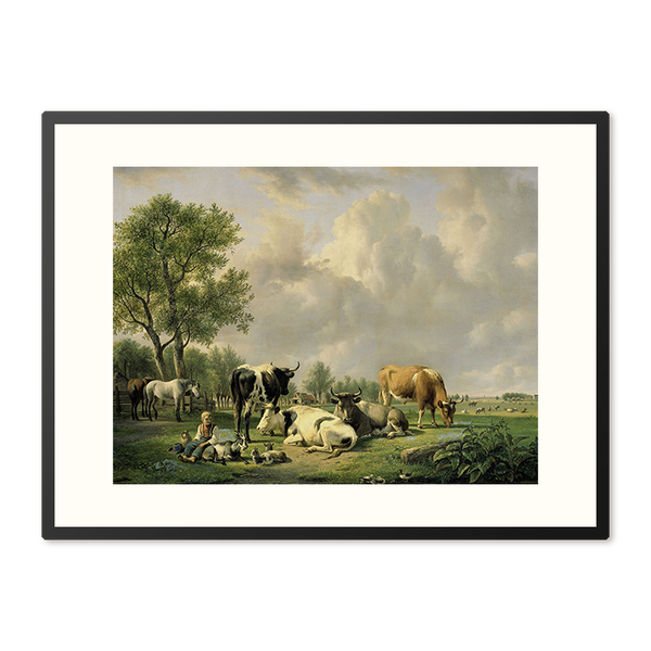 Poster in Lijst Landschap met Vee