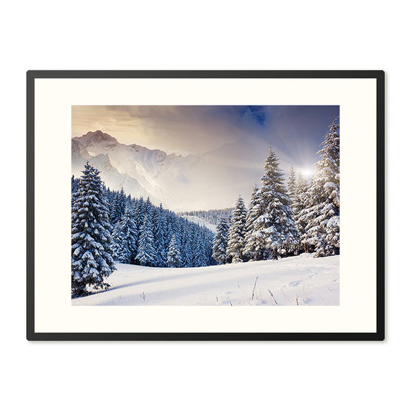 Poster in Lijst Winterlandschap bij Avondschemering