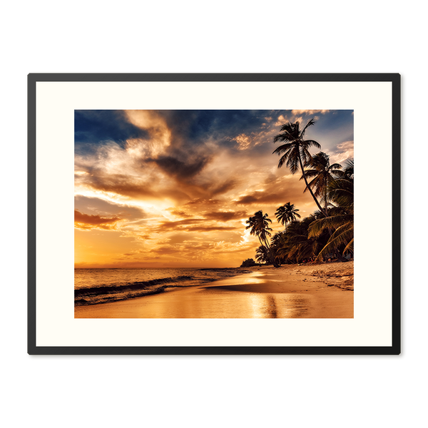 Poster in Lijst Zonsondergang op het Strand
