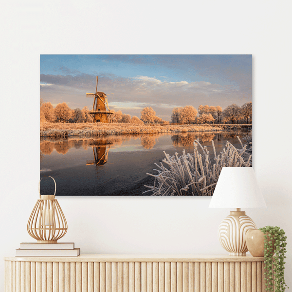 Schilderij Molen in de Winter