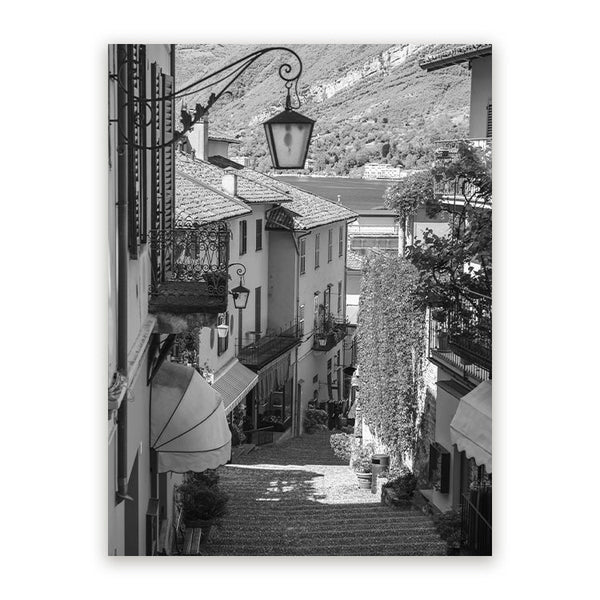 Schilderij Straatje bij het Comomeer