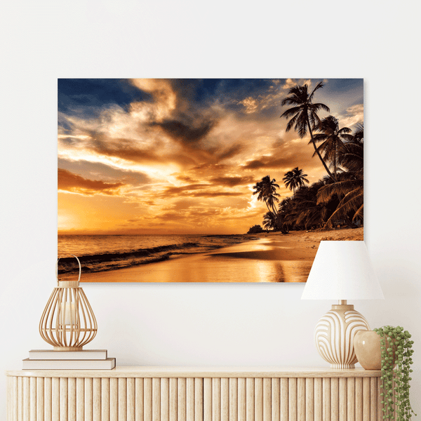 Schilderij Zonsondergang op het Strand