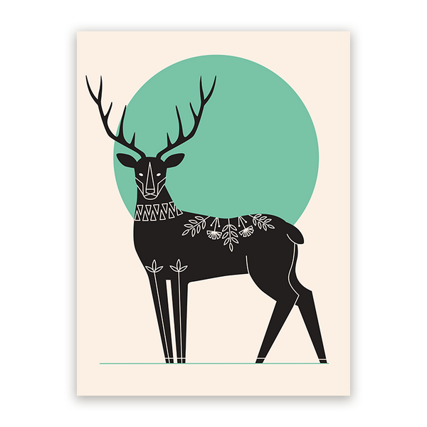 Schilderij Abstracte Hert Groen