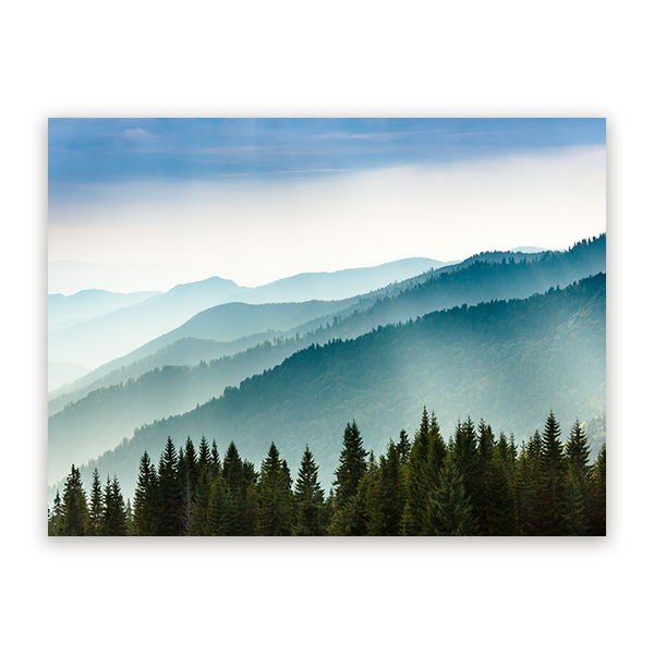 Schilderij Bergen in Ochtendnevel