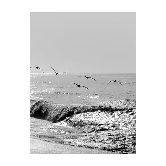 Schilderij Vogelvlucht aan Zee