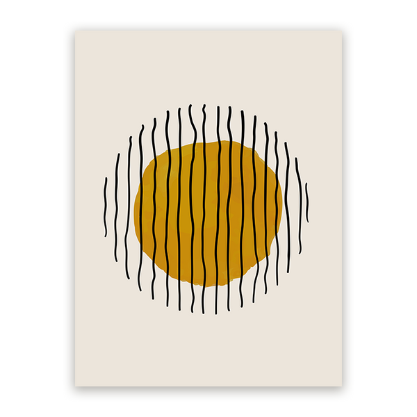 Schilderij Scribble Geel