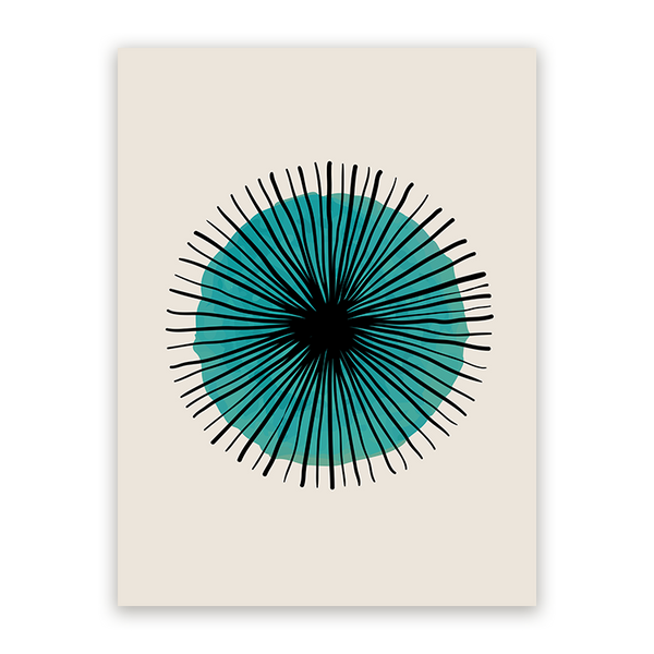 Schilderij Scribble Turquoise