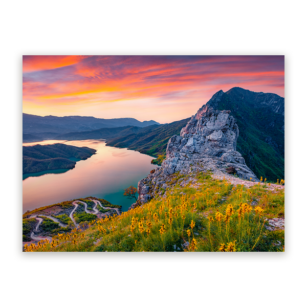 Schilderij Bergen bij Dageraad