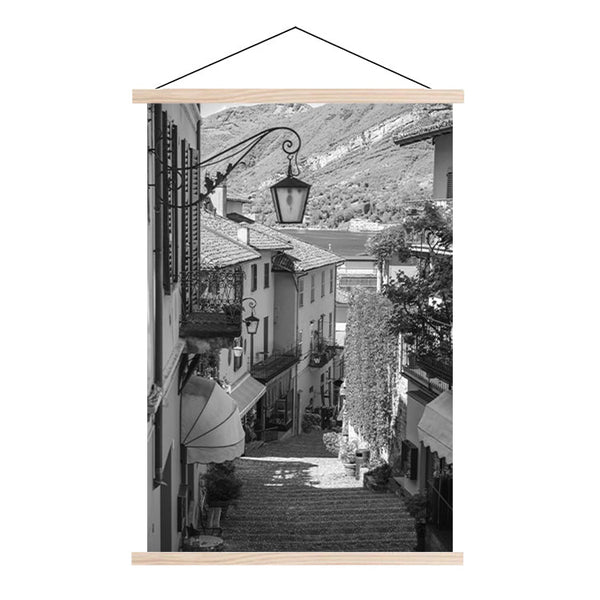 Textielposter Straatje bij het Comomeer