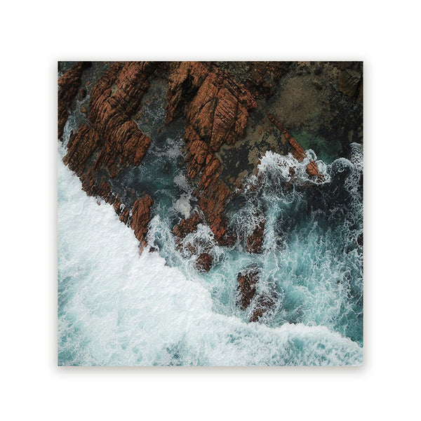 Schilderij Wilde Zee bij de Rotsen